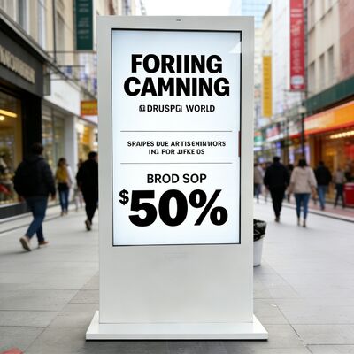 Купить 75-дюймовая уличная цифровая вывеска с яркостью 3000 нит, водонепроницаемостью IP65, разрешением 4K и ОС Android Производство в сети